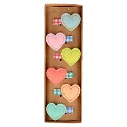 Meri Meri - Felt Heart Hair Clips - Kalp Tokalar - 6Lı
