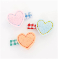 Meri Meri - Felt Heart Hair Clips - Kalp Tokalar - 6Lı