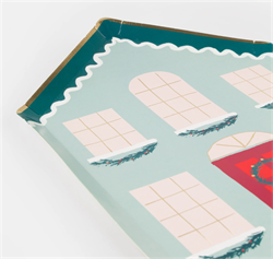 Meri Meri - Festive House Plates - Kutlama Evi Tabak (8Li)