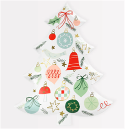 Meri Meri - Festive Pattern Tree Plates - Yeni Yıl Ağacı Tabaklar (8Li)