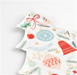 Meri Meri - Festive Pattern Tree Plates - Yeni Yıl Ağacı Tabaklar (8Li)