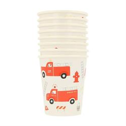 Meri Meri - Fire Truck Cups - İtfaiye Bardaklar - 8Li