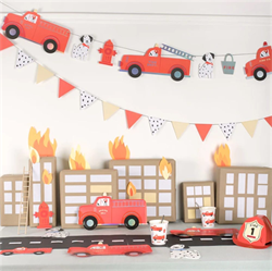 Meri Meri - Fire Truck Cups - İtfaiye Bardaklar - 8Li