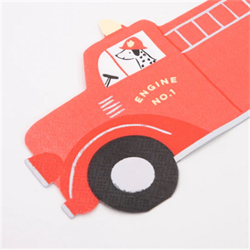Meri Meri - Fire Truck Napkins - İtfaiye Kamyonu Peçete - 16Lı
