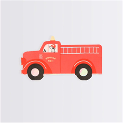 Meri Meri - Fire Truck Napkins - İtfaiye Kamyonu Peçete - 16Lı