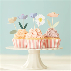 Meri Meri - Flower Garden Cupcake Kit - Çiçek Bahçesi Cupcake Seti - 24Lü