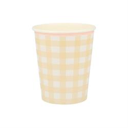 Meri Meri - Gingham Cups - Damalı Bardaklar - 12Li