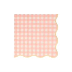 Meri Meri - Gingham Napkins - Damalı Peçeteler - L - 20Li
