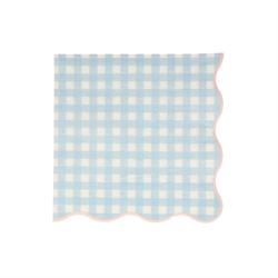 Meri Meri - Gingham Napkins - Damalı Peçeteler - L - 20Li