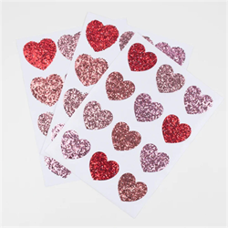 Meri Meri - Glitter Heart Stickers - Parıltılı Kalp Çıkartmalar
