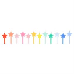 Meri Meri - Gökkuşağı Yıldız Mumlar - 12 Adet