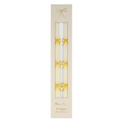 Meri Meri - Gold Bow Taper Candles - Altın Kurdele Detaylı Mumlar (2Li)