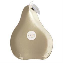 Meri Meri - Gold Pear Plates - Altın Armut Tabaklar - 8Li