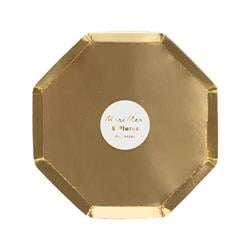 Meri Meri - Gold Plates - Altın Tabaklar - M - 8Li