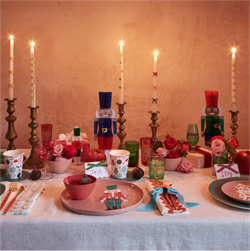 Meri Meri - Gold Swirl Taper Candles - Altın Kıvrımlı Mumlar (2Li)