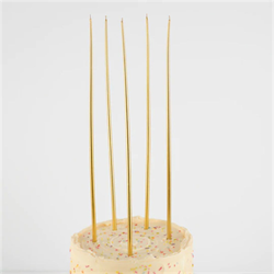 Meri Meri - Gold Tall Tapered Candles - Altın Uzun Mumlar - 12Li