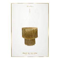 Meri Meri - Gold Tinsel Chandelier - Altın Püsküllü Süs Avize
