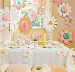 Meri Meri - Groovy Flower Hanging Decorations - Çiçekler Asılan Dekorlar (7Li)