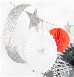 Meri Meri - Halloween Honeycomb Shapes Garland - Halloween Asılan Süs