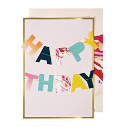 Meri Meri - Happy Birthday Garland Card - Happy Birthday Garland Tebrik Kartı