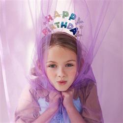 Meri Meri - Happy Birthday Glitter Headband - Simli Happy Birthday Taç