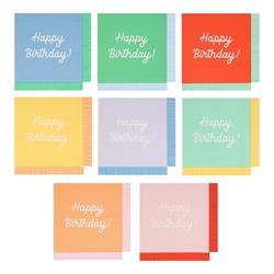 Meri Meri - Happy Birthday Peçeteler - L - 16 Adet