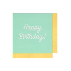 Meri Meri - Happy Birthday Peçeteler - L - 16 Adet