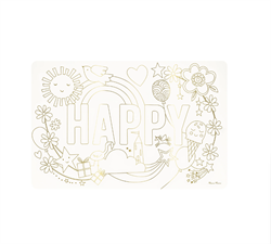 Meri Meri - Happy Icons Colouring Placemats - Mutlu Semboller Boyama Amerikan Servisleri (X8)