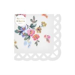 Meri Meri - Hasır Dokulu Çiçekli Peçete - L - 16 Adet