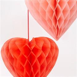 Meri Meri - Heart Honeycomb Decorations - Kalpli Petek Dekorlar