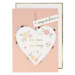 Meri Meri - Heart Wedding Card - Kalpli Evlilik Tebrik Kartı