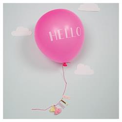 Meri Meri - Hello Balon Tebrik Kartı - Pembe