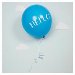 Meri Meri - Hello Balon Tebrik Kartı- Mavi