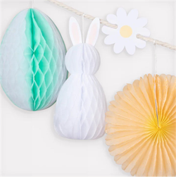 Meri Meri - Honeycomb Easter Bunny Garland - Petekli Paskalya Tavşan Asılan Süs