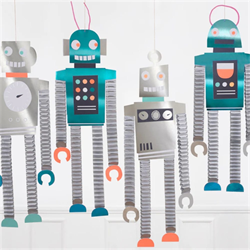Meri Meri - Honeycomb Robot Decorations - Petek Robot Dekorlar - 4Lü