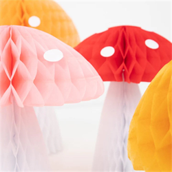 Meri Meri - Honeycomb Toadstool Decorations - Petek Mantar Dekorlar - 10Lu