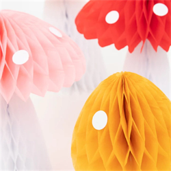Meri Meri - Honeycomb Toadstool Decorations - Petek Mantar Dekorlar - 10Lu
