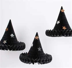 Meri Meri - Honeycomb Witch Hat Decorations - Cadı Şapkası Asılan Süsler (3Lü)