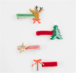 Meri Meri - Jolly Christmas Saç Tokaları - 8 Adet