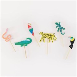 Meri Meri - Jungle Jamboree Candles - Jungle Jamboree Mumlar - 6 Adet