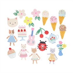 Meri Meri - Kitten Club Shaped Stickers - Yavru Kedi Kulübü Şekilli Çıkartmalar - 25 Çıkartma