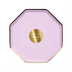 Meri Meri - Lilac Plates - Lila Tabaklar - M - 8Li