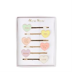 Meri Meri - Love Hearts Enamel Hair Slides - Kalpli Tokalar