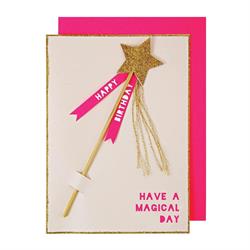 Meri Meri - Magic Wand Birthday Card - Sihirli Değnek Tebrik Kartı
