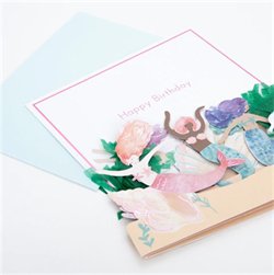 Meri Meri - Mermaid Concertina Card - Denizkızı Tebrik Kartı