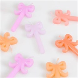 Meri Meri - Mini Bow Candles - Mini Fiyonk Mumlar - 10 Adet