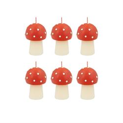 Meri Meri - Mini Mantar Mumlar - 6 Adet