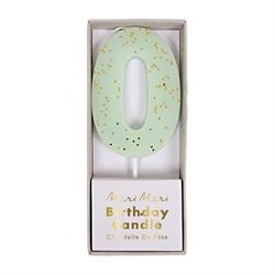 Meri Meri - Mint Number 0 Candle - 0 Numara Mint Mum