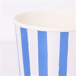 Meri Meri - Mixed Stripe Cups - Çizgili Renkli Bardaklar - 8Li