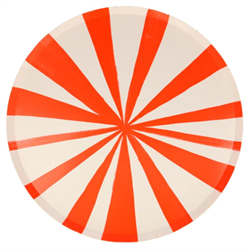 Meri Meri - Mixed Stripe Dinner Plates - Renkli Çizgili Tabaklar - L - 8Li